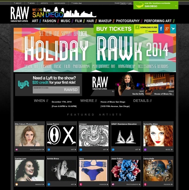 Holiday RAWK 2014 – GRAF will be a featured artist at the RAW Artist Showcase in San Diego!